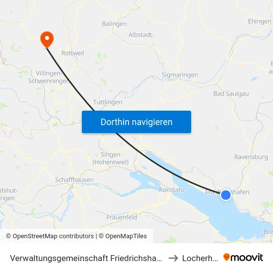 Verwaltungsgemeinschaft Friedrichshafen to Locherhof map