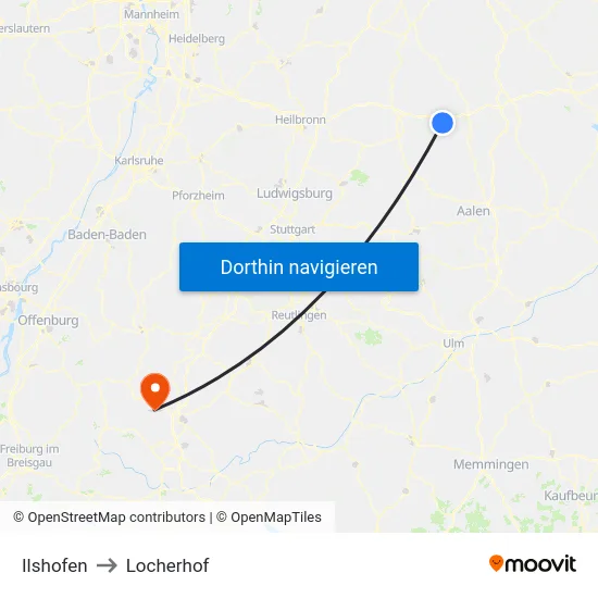 Ilshofen to Locherhof map