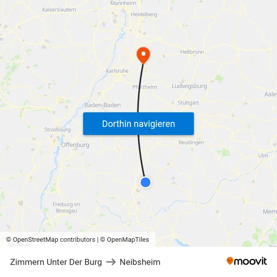 Zimmern Unter Der Burg to Neibsheim map