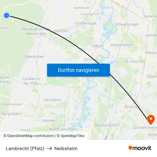 Lambrecht (Pfalz) to Neibsheim map