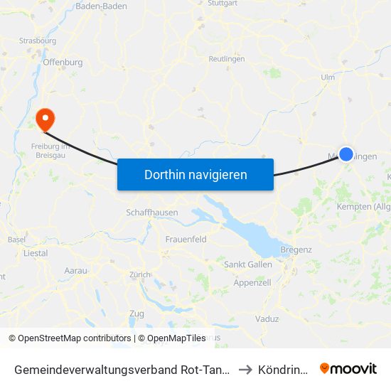 Gemeindeverwaltungsverband Rot-Tannheim to Köndringen map