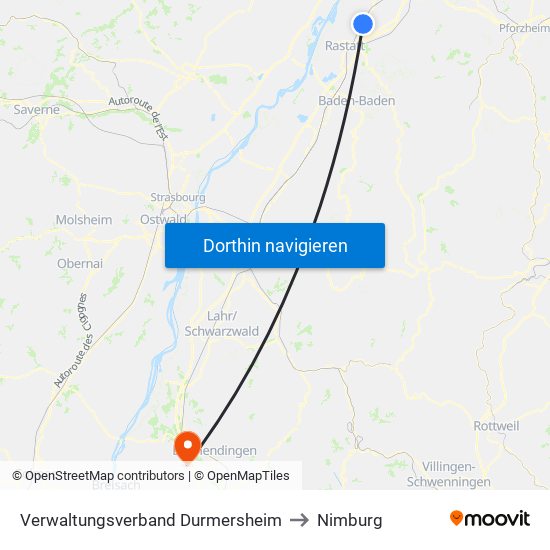 Verwaltungsverband Durmersheim to Nimburg map