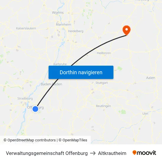 Verwaltungsgemeinschaft Offenburg to Altkrautheim map