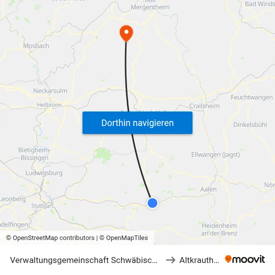 Verwaltungsgemeinschaft Schwäbisch Gmünd to Altkrautheim map