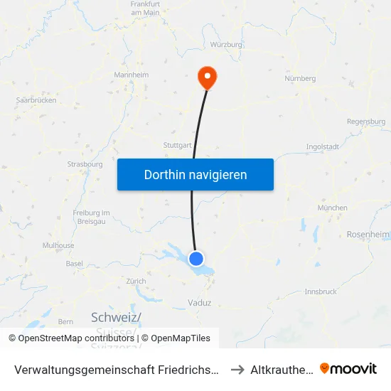 Verwaltungsgemeinschaft Friedrichshafen to Altkrautheim map