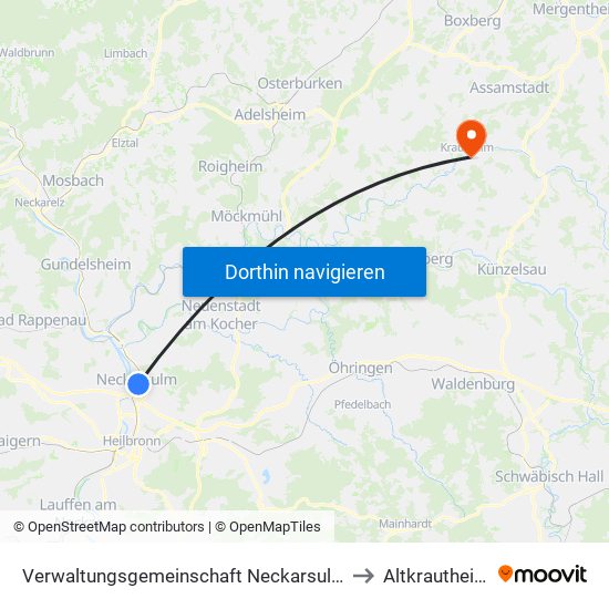 Verwaltungsgemeinschaft Neckarsulm to Altkrautheim map