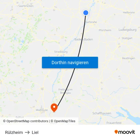 Rülzheim to Liel map