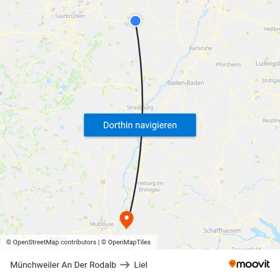 Münchweiler An Der Rodalb to Liel map