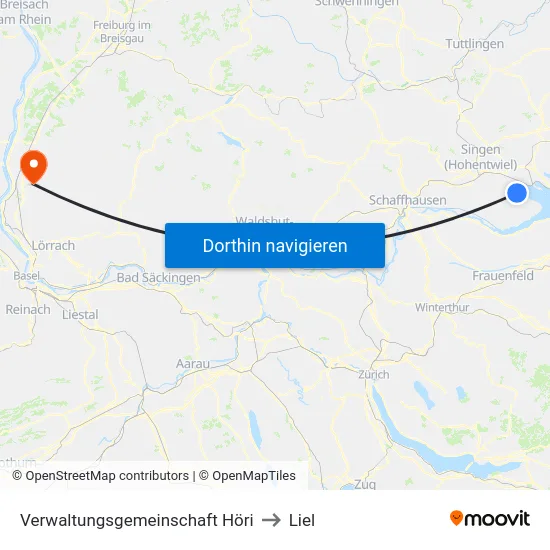 Verwaltungsgemeinschaft Höri to Liel map