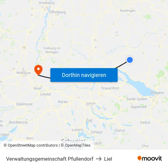 Verwaltungsgemeinschaft Pfullendorf to Liel map