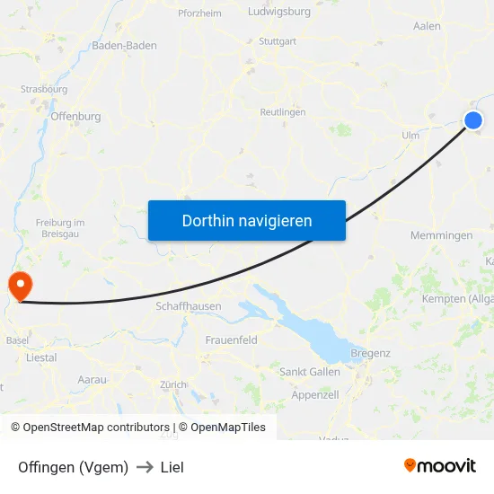 Offingen (Vgem) to Liel map