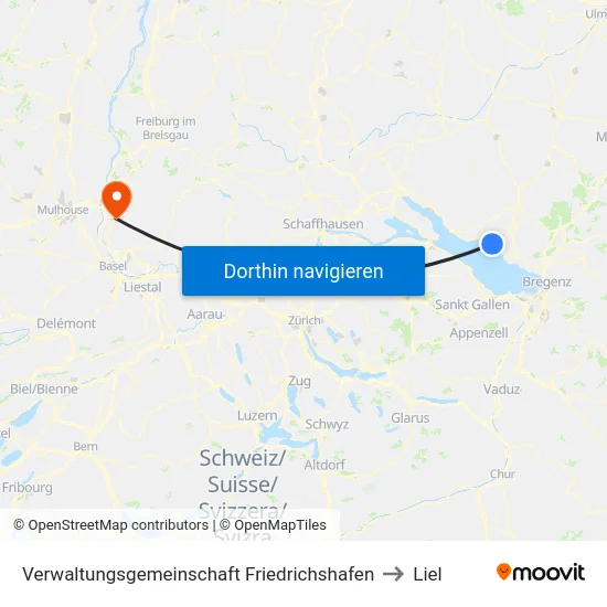 Verwaltungsgemeinschaft Friedrichshafen to Liel map