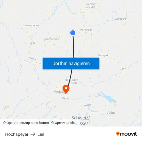 Hochspeyer to Liel map