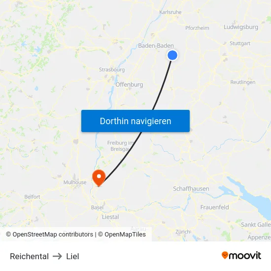 Reichental to Liel map