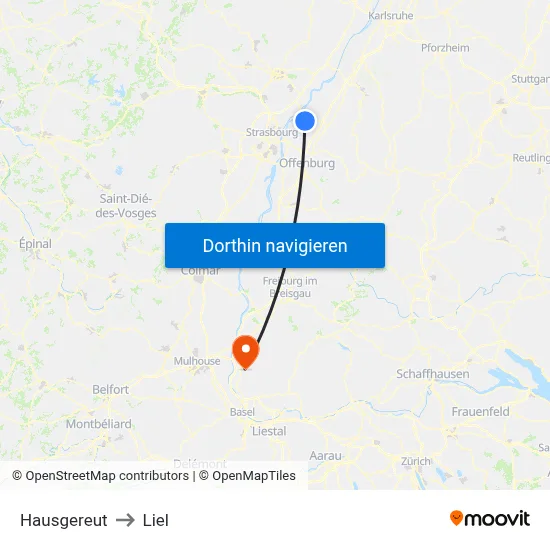Hausgereut to Liel map