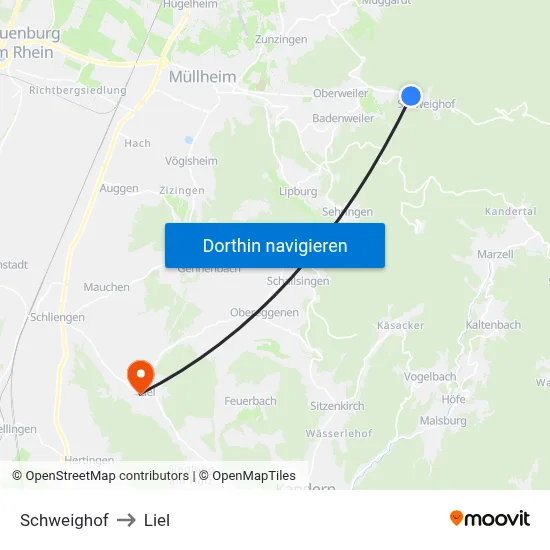 Schweighof to Liel map