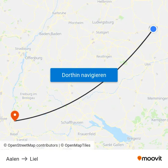 Aalen to Liel map