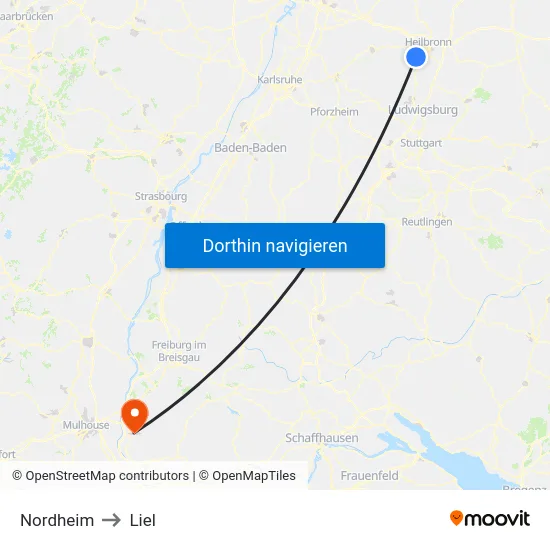 Nordheim to Liel map