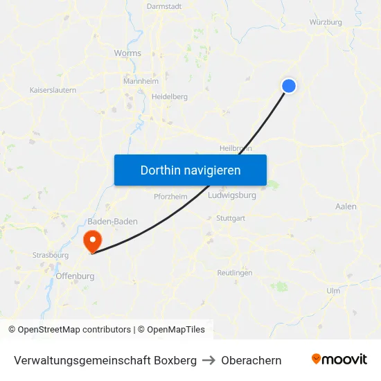Verwaltungsgemeinschaft Boxberg to Oberachern map