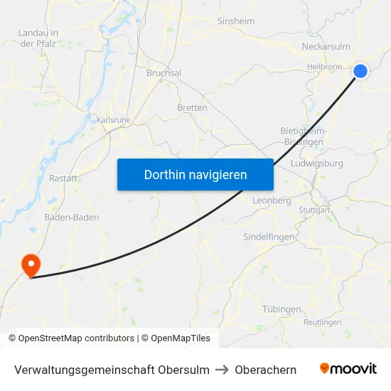 Verwaltungsgemeinschaft Obersulm to Oberachern map
