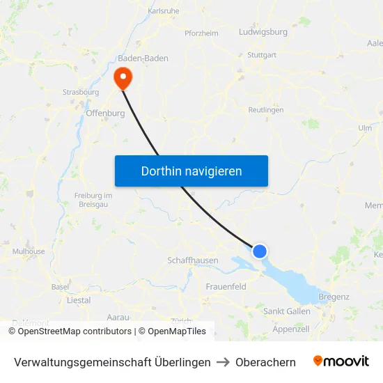 Verwaltungsgemeinschaft Überlingen to Oberachern map