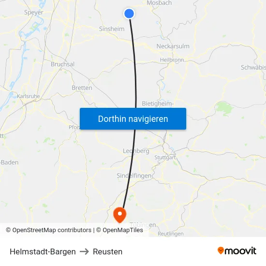 Helmstadt-Bargen to Reusten map