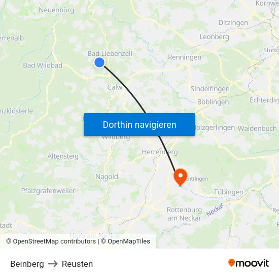 Beinberg to Reusten map