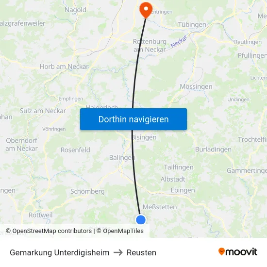 Gemarkung Unterdigisheim to Reusten map