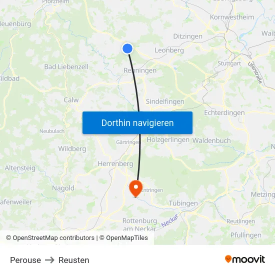 Perouse to Reusten map