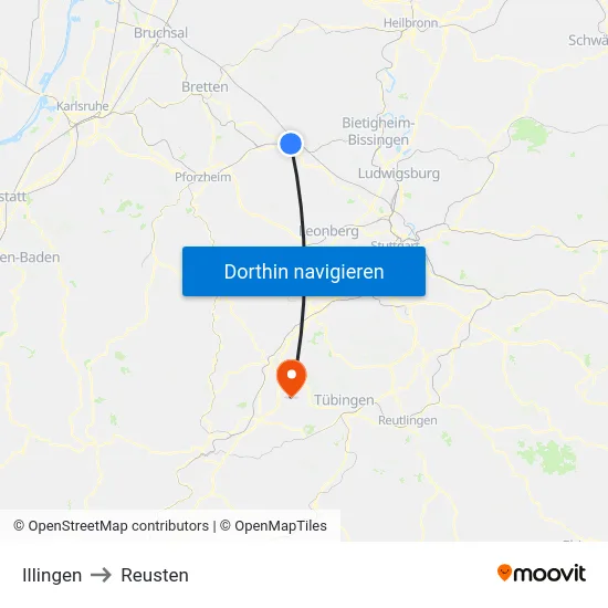 Illingen to Reusten map