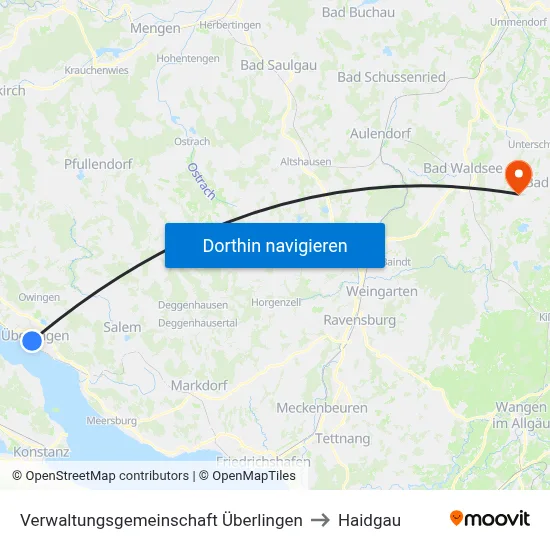 Verwaltungsgemeinschaft Überlingen to Haidgau map