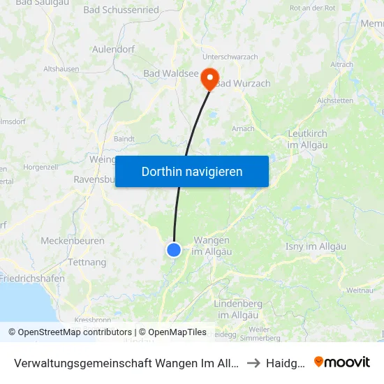 Verwaltungsgemeinschaft Wangen Im Allgäu to Haidgau map