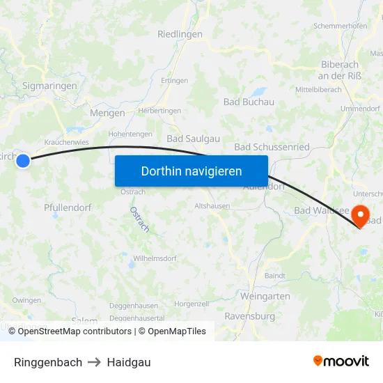 Ringgenbach to Haidgau map