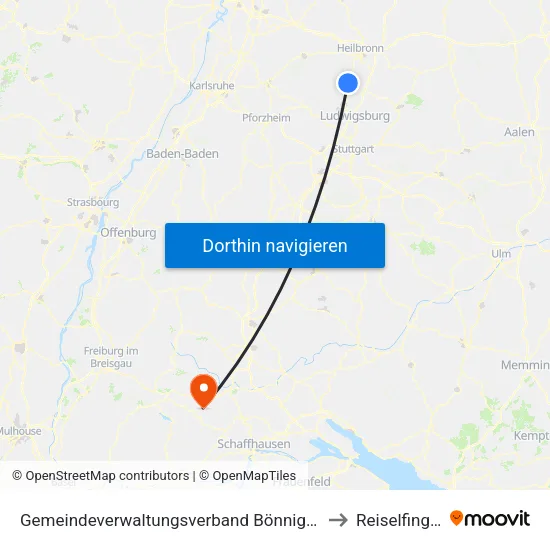 Gemeindeverwaltungsverband Bönnigheim to Reiselfingen map