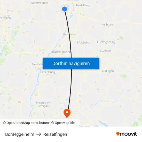 Böhl-Iggelheim to Reiselfingen map