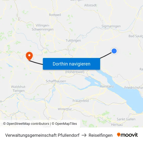 Verwaltungsgemeinschaft Pfullendorf to Reiselfingen map