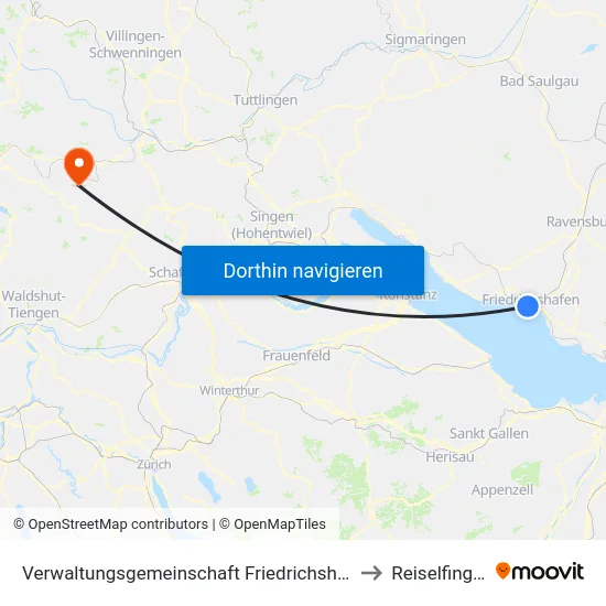 Verwaltungsgemeinschaft Friedrichshafen to Reiselfingen map