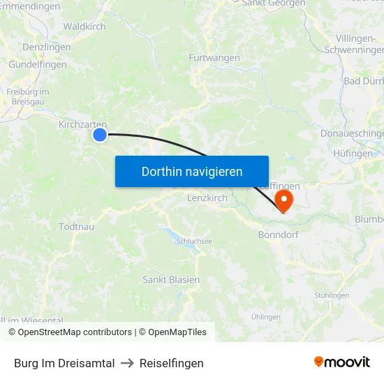 Burg Im Dreisamtal to Reiselfingen map