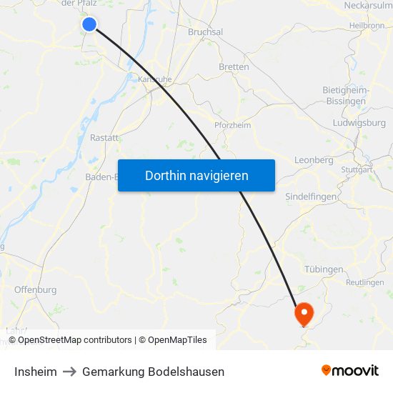 Insheim to Gemarkung Bodelshausen map