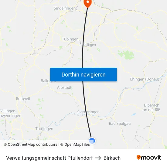 Verwaltungsgemeinschaft Pfullendorf to Birkach map