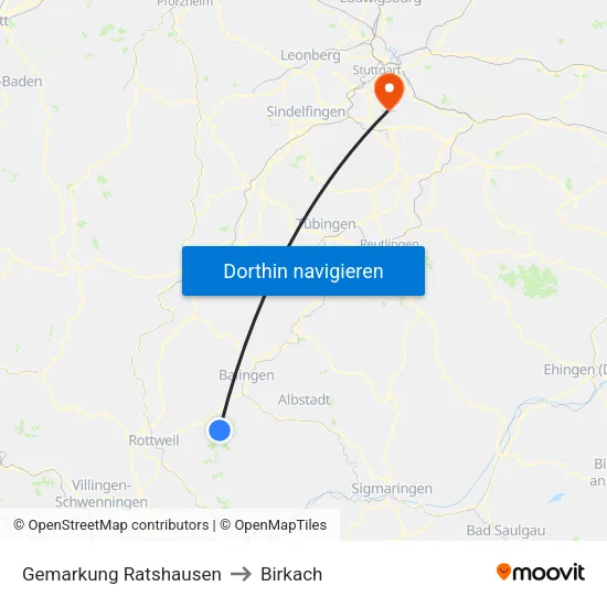 Gemarkung Ratshausen to Birkach map