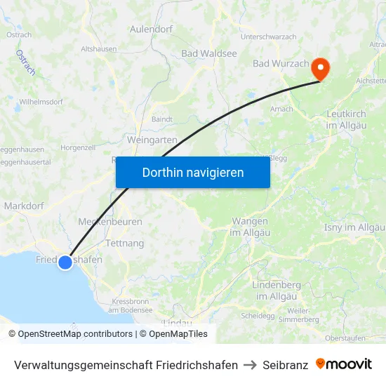 Verwaltungsgemeinschaft Friedrichshafen to Seibranz map
