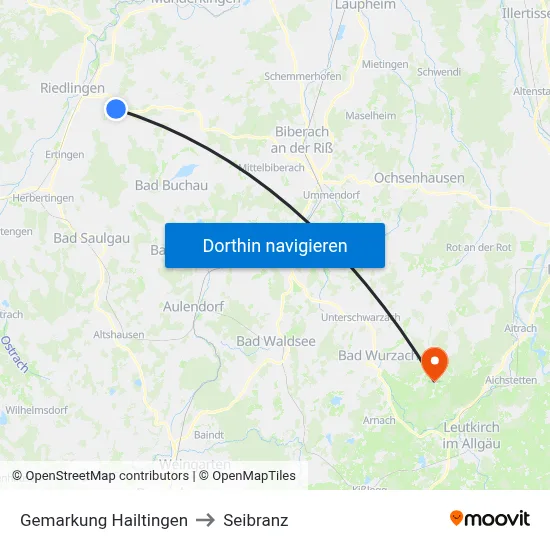 Gemarkung Hailtingen to Seibranz map