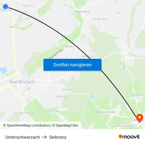 Unterschwarzach to Seibranz map