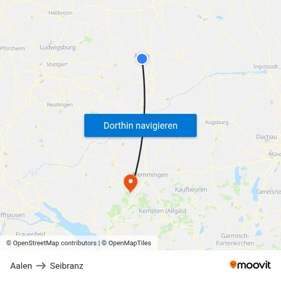 Aalen to Seibranz map