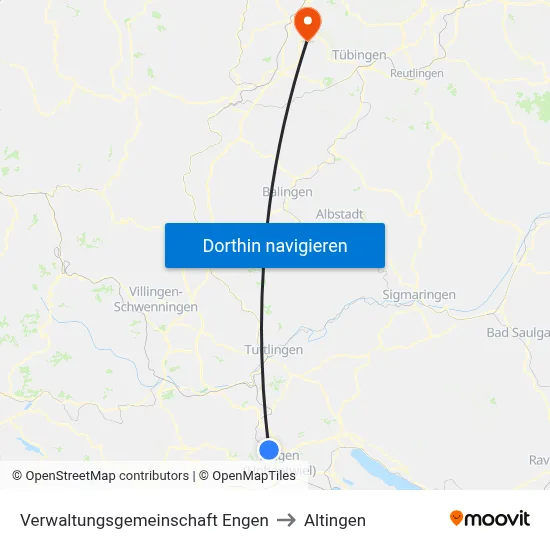 Verwaltungsgemeinschaft Engen to Altingen map