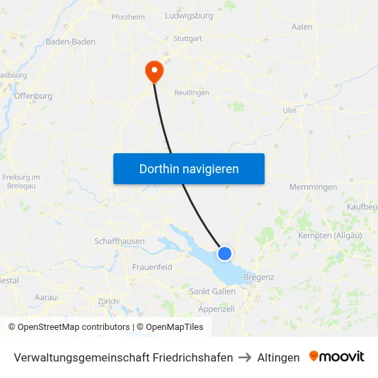 Verwaltungsgemeinschaft Friedrichshafen to Altingen map