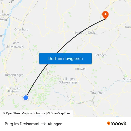 Burg Im Dreisamtal to Altingen map