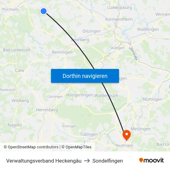 Verwaltungsverband Heckengäu to Sondelfingen map