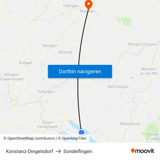 Konstanz-Dingelsdorf to Sondelfingen map